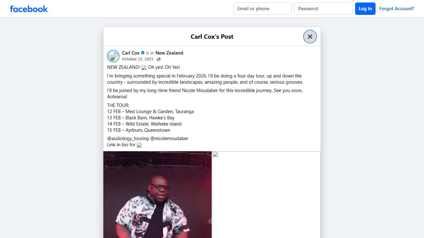 Carl Cox - NEW ZEALAND! 🇳🇿 Oh yes! Oh Yes! I’m bringing... Facebook